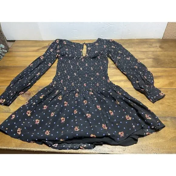 Free People Two Faces Mini Dress Black Floral Size XS - Picture 11 of 12
